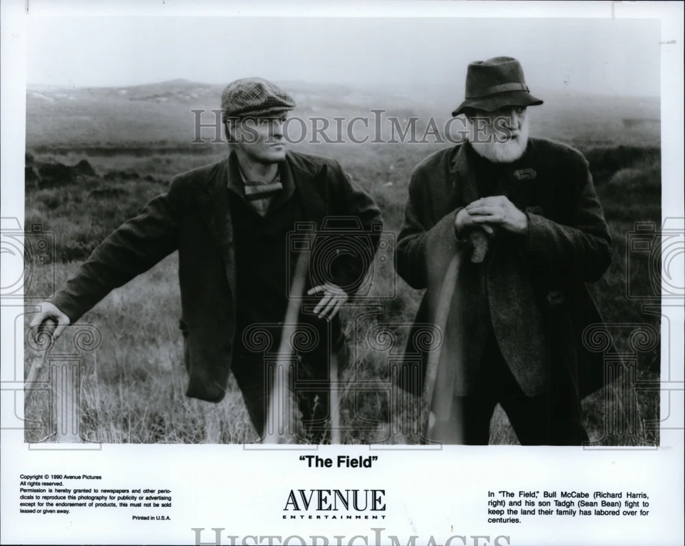 1990 Press Photo Richard Harris and Sean Bean in The Field. - cvp94751