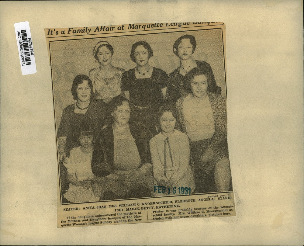 1931 Press Photo Mrs. WC Knoernschild & daughters at Mothers & Daughters banquet - Image 2