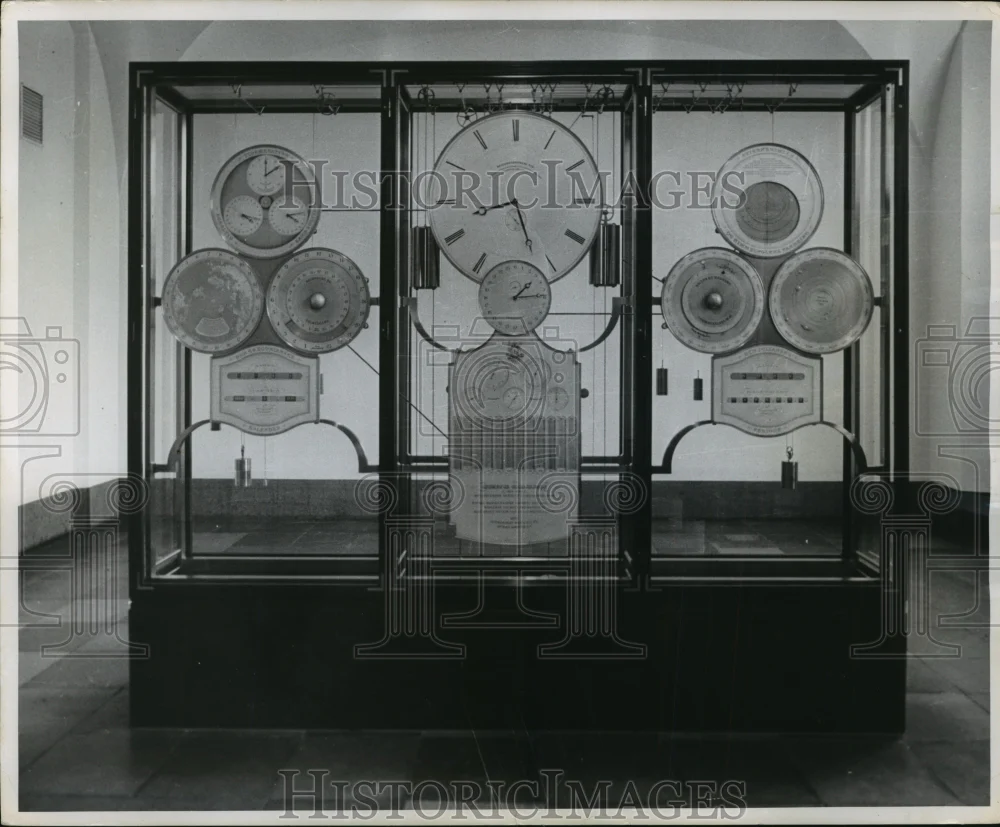 1958 Press Photo Jens Olsen's Astronomical Clock in Copenhagen Denmark Town Hall