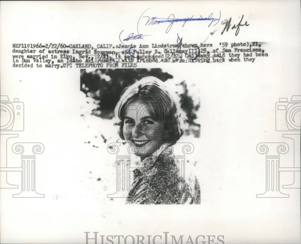 1960 Press Photo Jennie Ann Lindstrom marries Fuller Callaway III in Elko, NV
