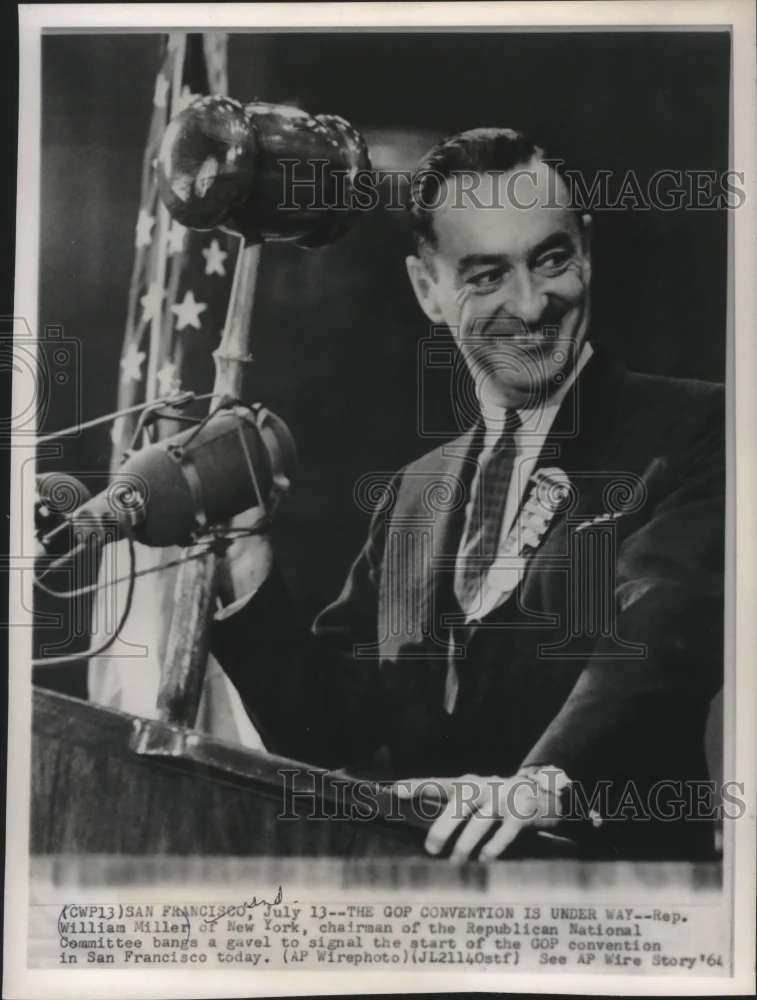 1964 Press Photo Republican National Committee chairman, William Miller