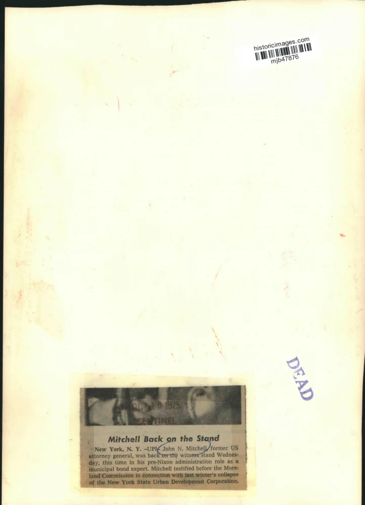 1975 Press Photo John Mitchell, in court back on witness stand, New York. - Image 2