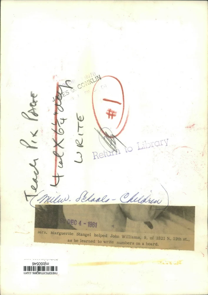 1961 Press Photo Mrs. Marguerite Stangel helped John Williams, Milwaukee schools - Image 2