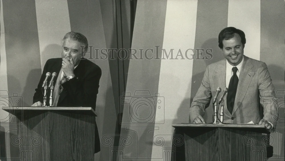 1978 Press Photo Republican's Lee S. Dreyfus and Robert W. Kasten laugh at joke.