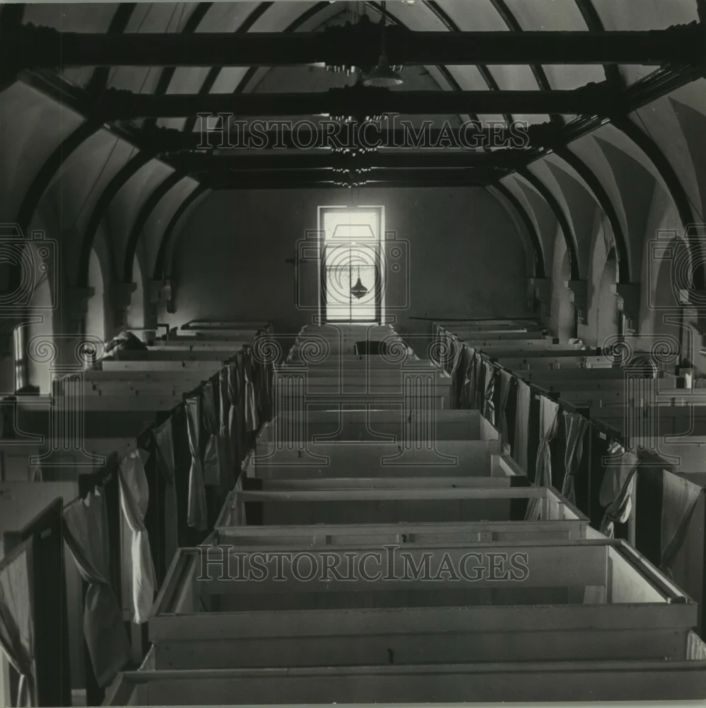 1949 Press Photo Pews in the New Melleray Monastery, Dubuque, Iowa - mjb80203