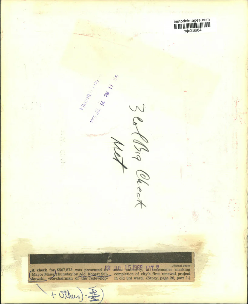 1966 Press Photo Mayor Maier receiving a check from Alderman Robert Sulkowski - Image 2