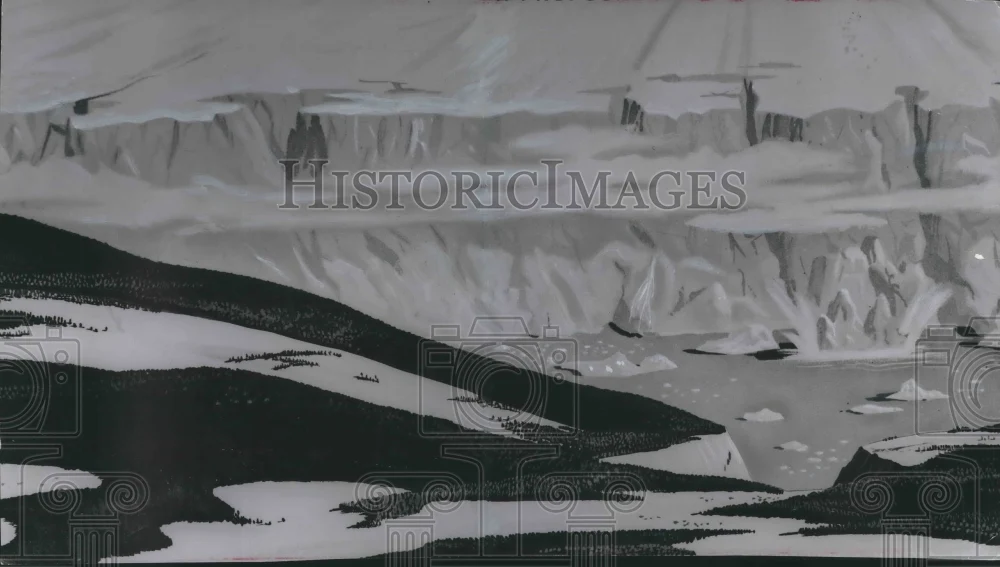 1962 Press Photo Scenic View From Edge of Glacier - mjx36132