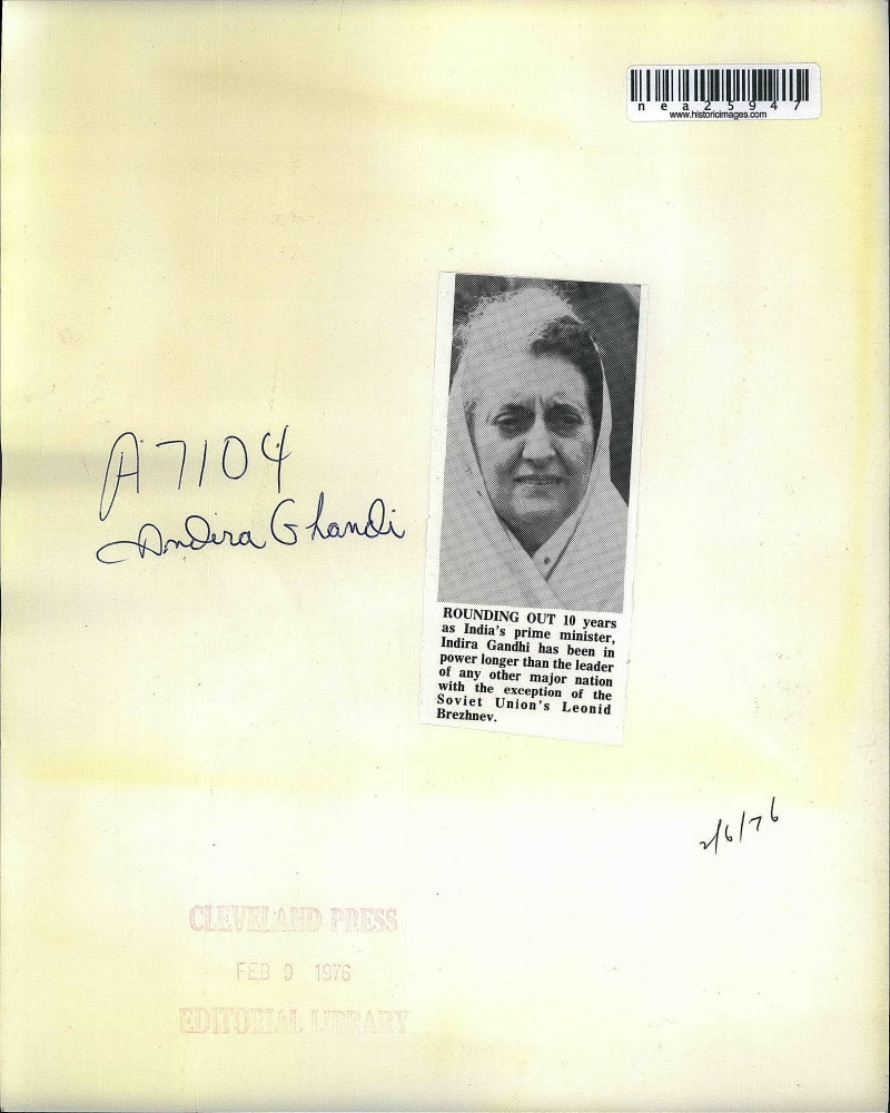 1976 Press Photo Indira Gandhi,India's Prime Minister for Ten Years. - nea25947 - Image 2