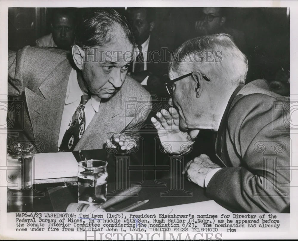 1953 Press Photo Tom Lyon Hugh Butler