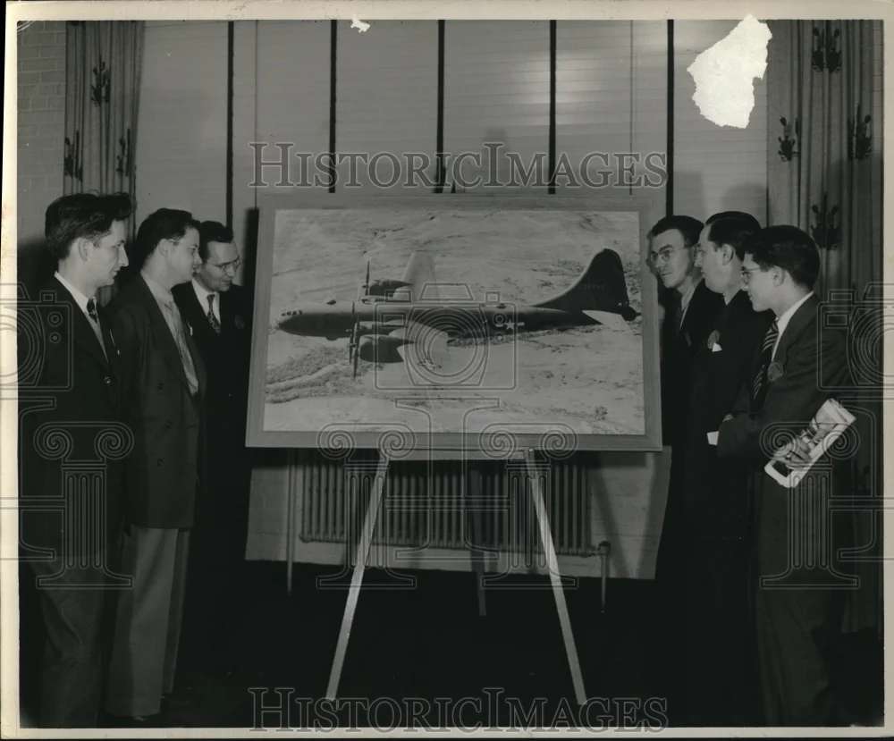 1945 Press Photo AAF B-29 from Cleveland bomber plant, Underwood,Dorsey,Lerch