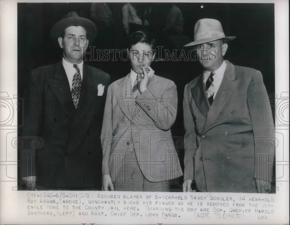 1948 Press Photo Roy Adams accused of murdering Nancy Schuler a 5 year old girl.