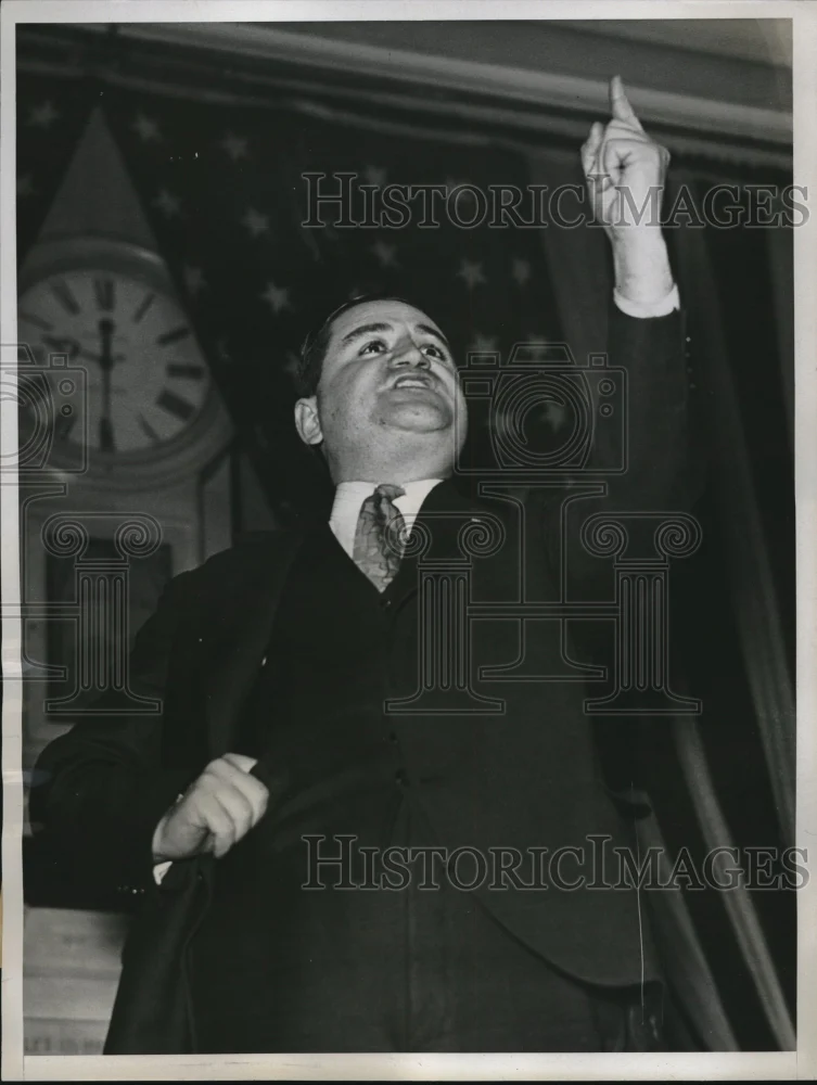 1934 Press Photo Mathew Napear addresses political meeting at Cooper Union NYG