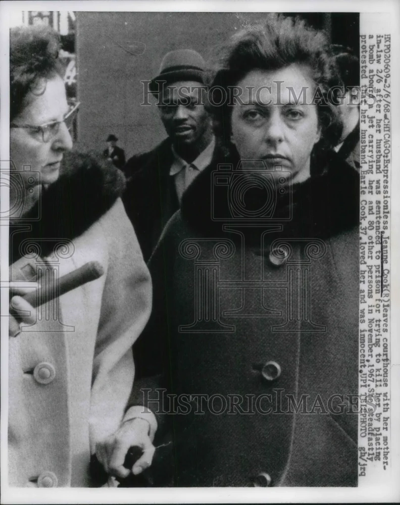 1968 Press Photo Jeanne Cook Husband Sentence to Prison for Trying to Kill Her