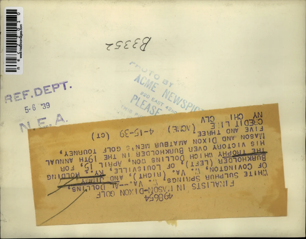 1939 Press Photo Al Dollins & Jimmy Burkholder Hold Trophy Dollins Won - Image 2