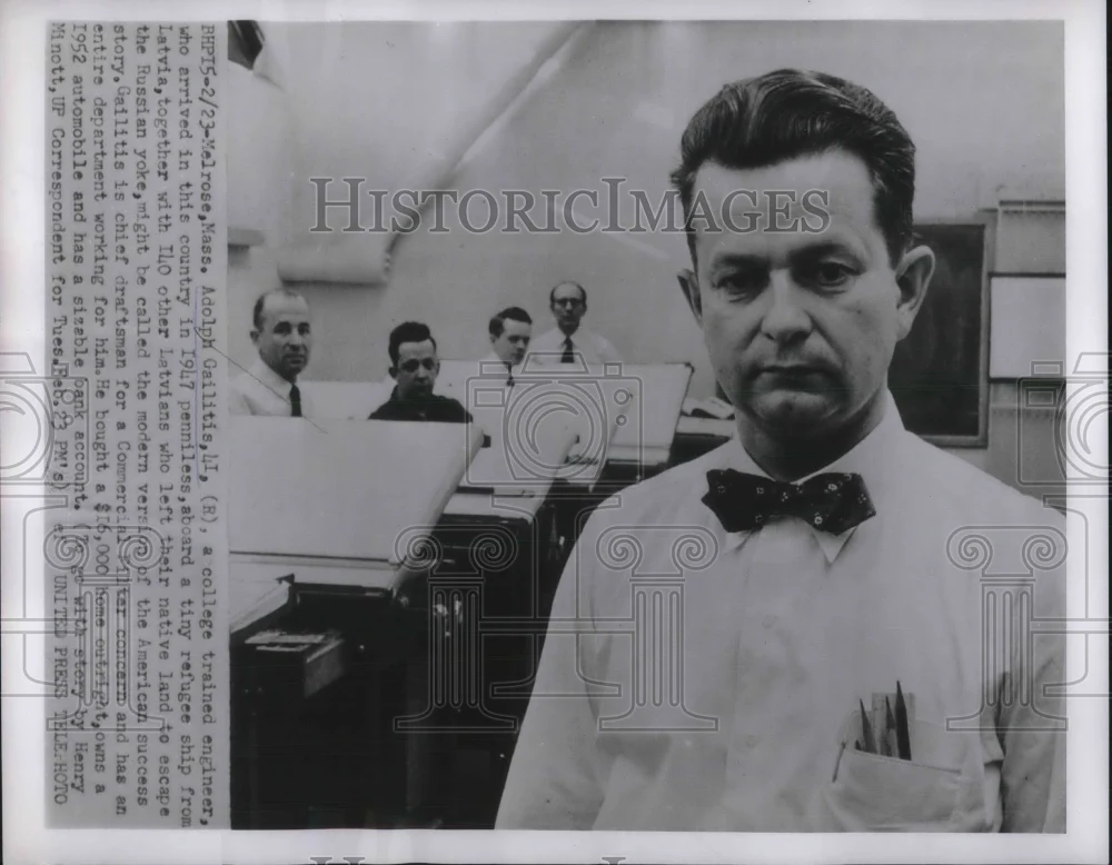 1954 Press Photo Adolph Gailitis Moder version of american success story.