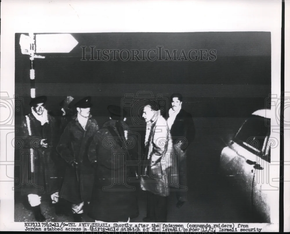 1956 Press Photo Commando Raiders From Jordan Across 30 Miles Israel - nec44201