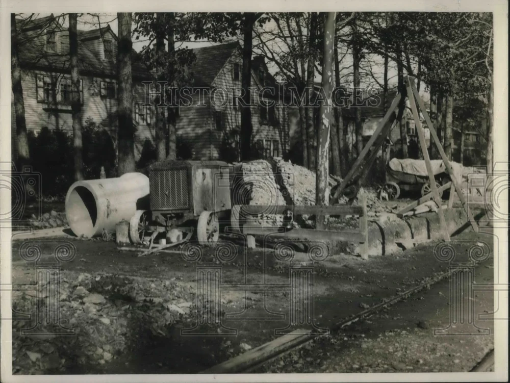 1936 Press Photo Residential Construction Site At Clifton At Kathaway