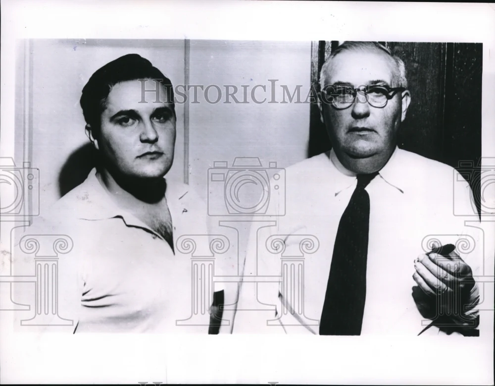 1953 Press Photo Charles Raymond Simpson with uncle Don Raymond Simpson Citizens