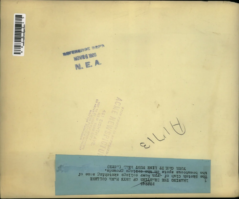 1926 Press Photo Sketch Club, Bryn Mawr College - Image 2