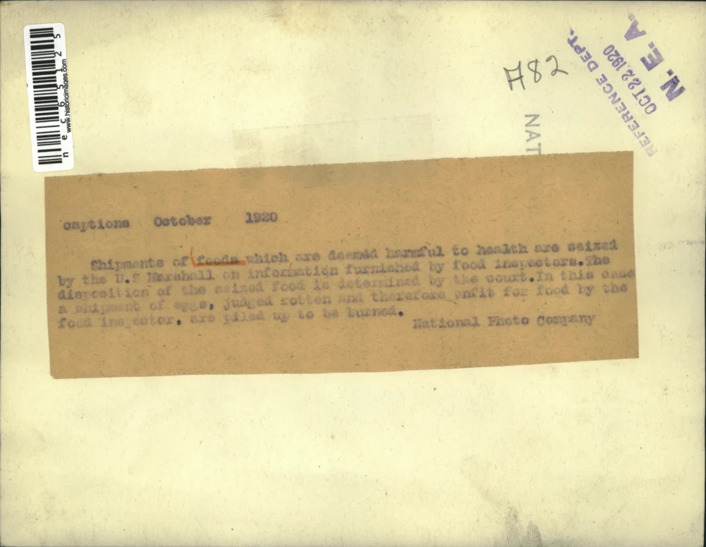 1920 Press Photo Food Deemed Harmful Siezed By US Marshall - nec65125 - Image 2