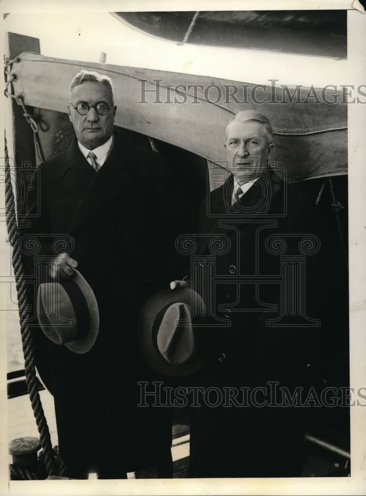 1931 Press Photo Professor Franz Fischer & Dr Ernest Grandi attend 3rd