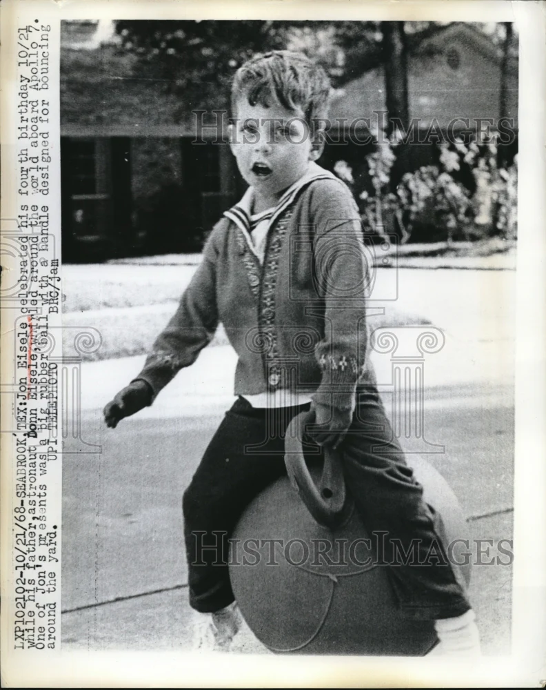 1968 Press Photo Jon Eisel, Son Astronaut Donn Eisele, Celebrates 4th Birthday