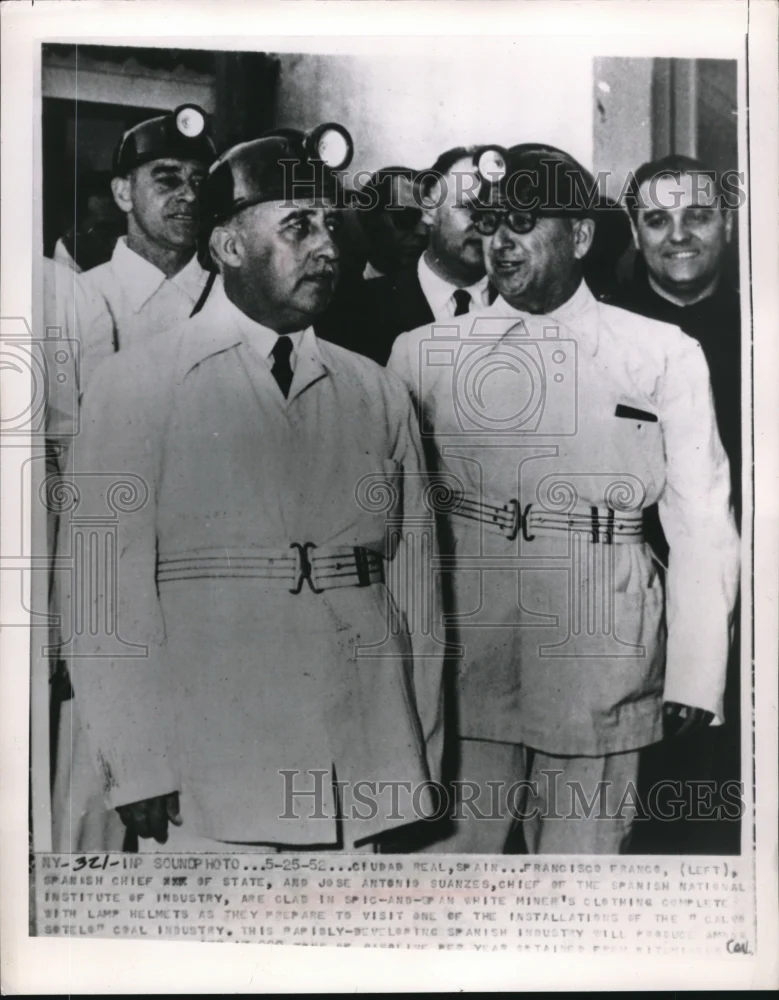 1952 Press Photo Real, Spain Francisco Francs & Jose Antonio Suanez