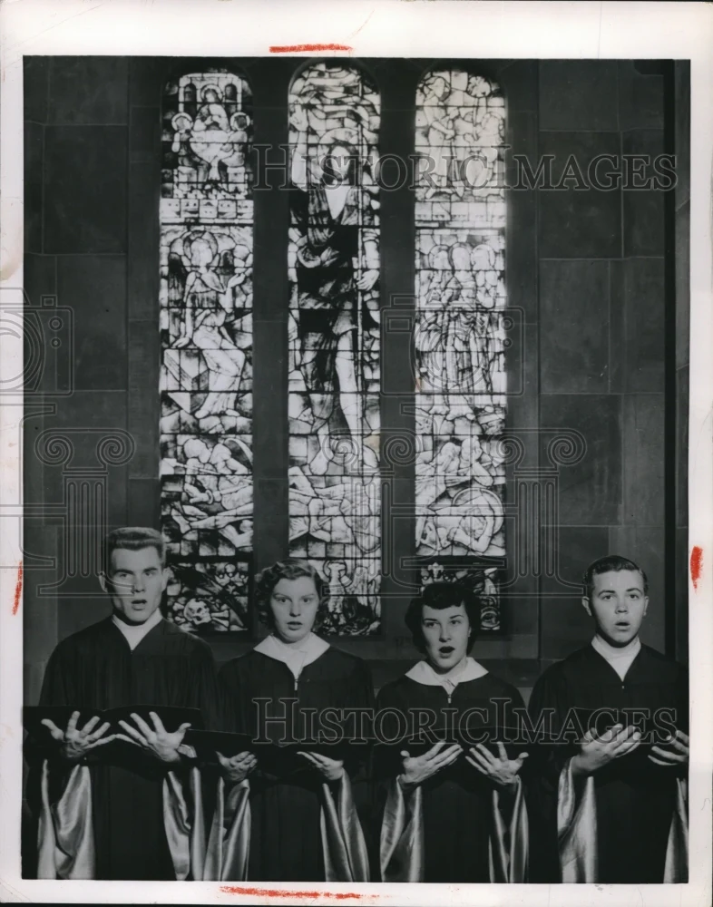 1954 Press Photo Moose Lodge Choir, Don Burch, Barbara Holmes, Shirley Spence
