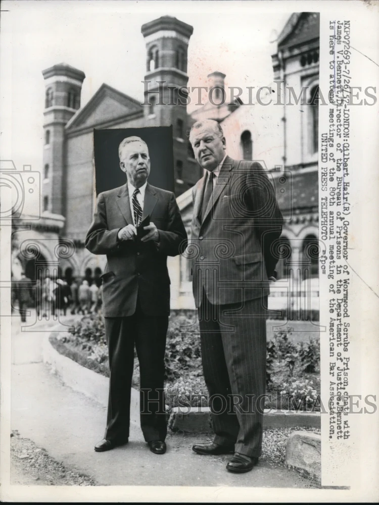 1957 Press Photo Gilbert Hair, Gov of Wormwood Scrubs Prison