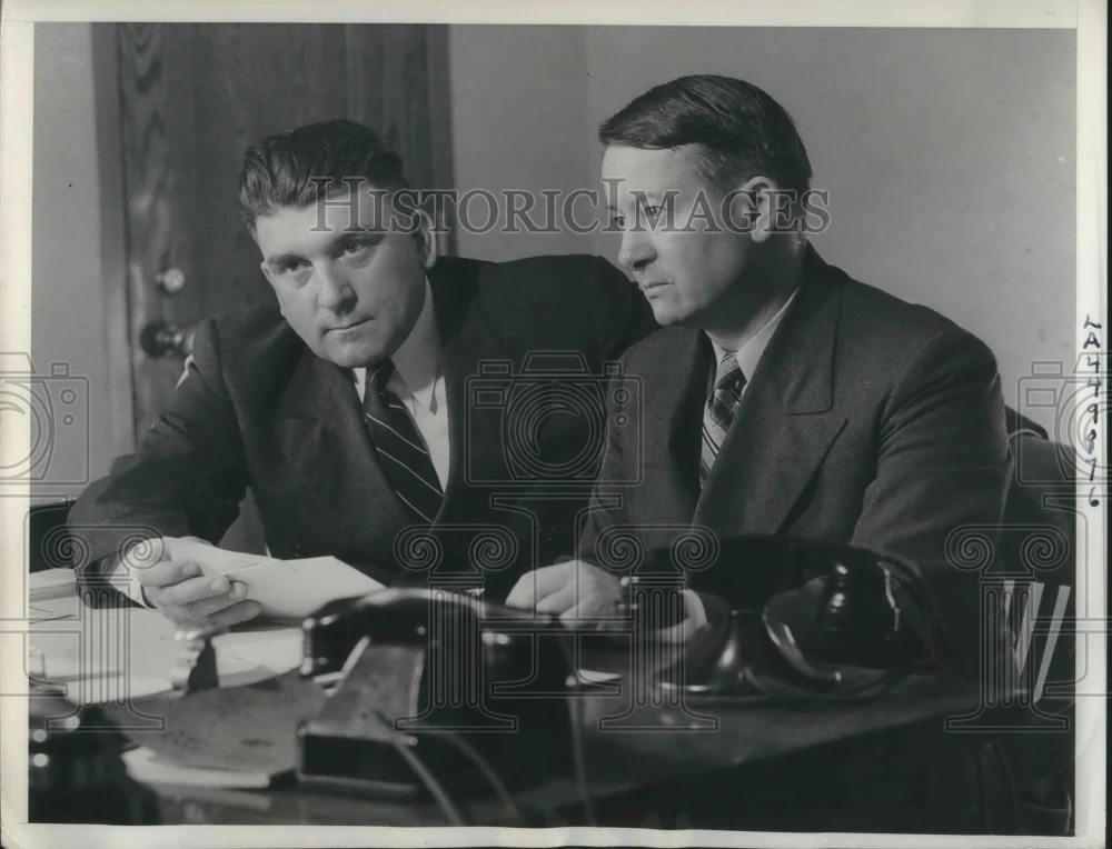 1938 Press Photo LA, Calif Edwin J Lloyd & WI Hammack of Bureau of Prisons