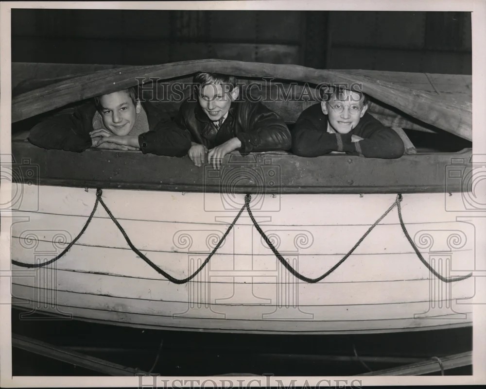 1936 Press Photo Stowaways H Bushwitz, G Kosmol, Wm Murphy on liner Ceendam