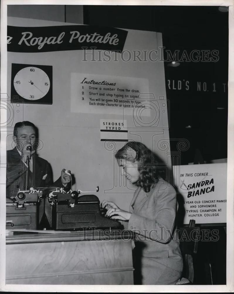 1946 Press Photo Sandra Bianca makes attempt to catch up to Tangora