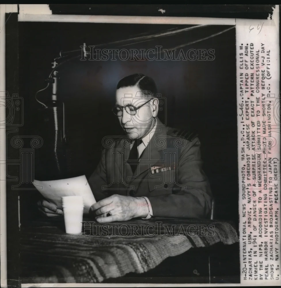 1946 Press Photo Wash DC Captain Ellis M Zacharis Navy Japanese expert
