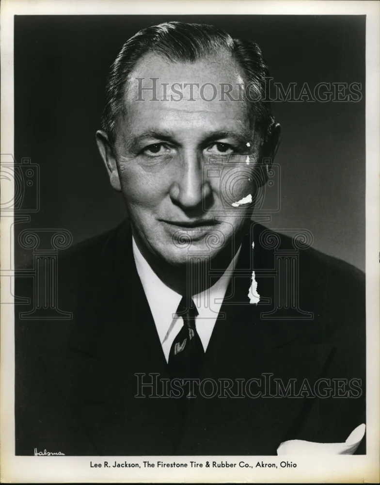 1957 Press Photo Lee R Jackson of Firestone Tire and Rubber Company Akron Ohio