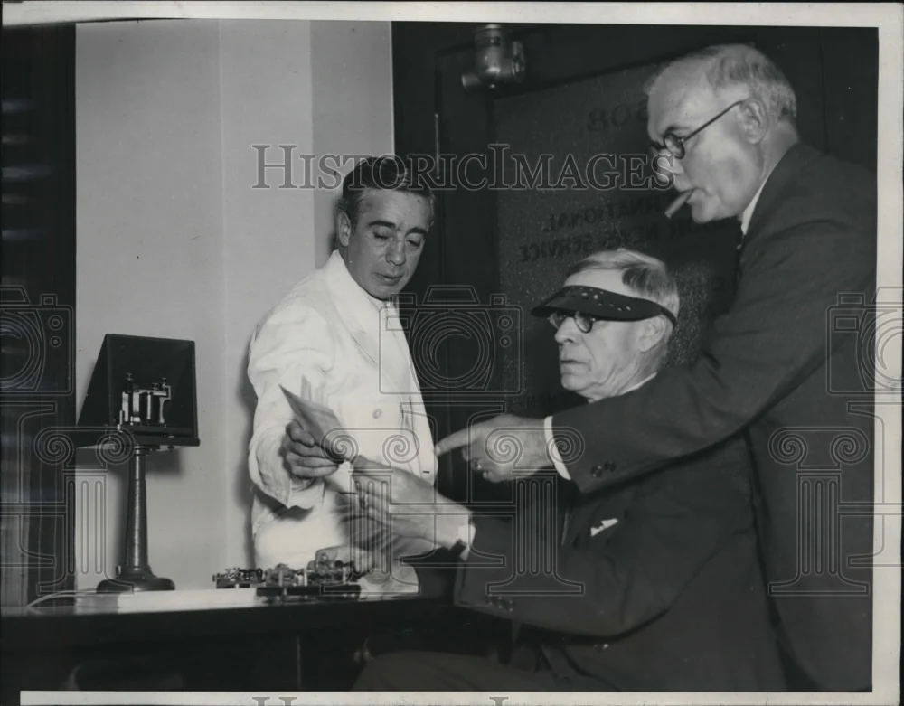 1934 Press Photo Francis Gorman chair od strike comm, T McMahon, Rbt Shearby