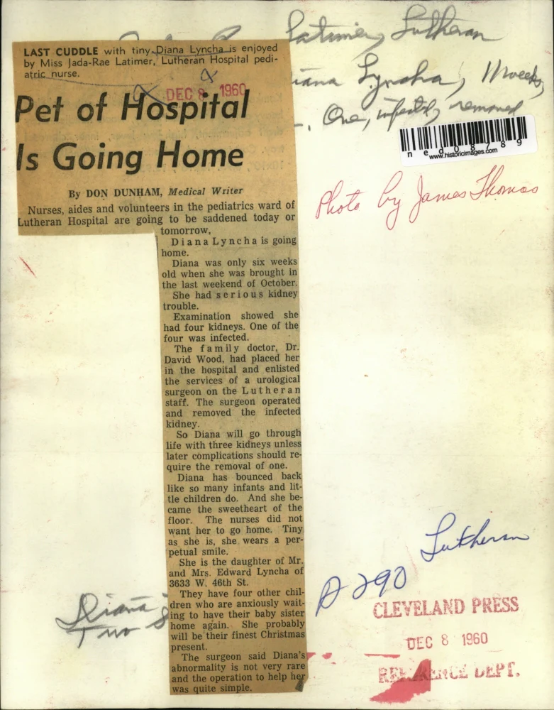 1960 Press Photo Baby Diana Lyncha will be going home from the Lutheran Hospital - Image 2