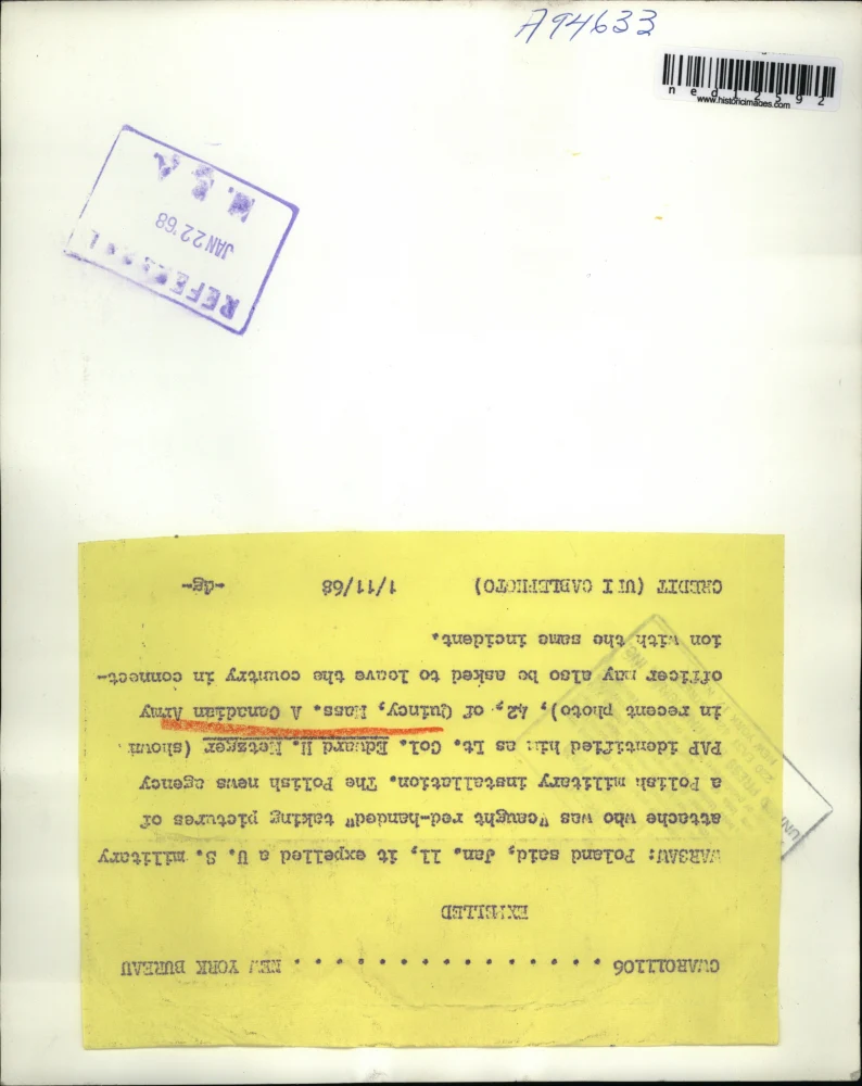 1968 Media Photo Expelled U.S. Military Attache Edward H Metzger - Image 2
