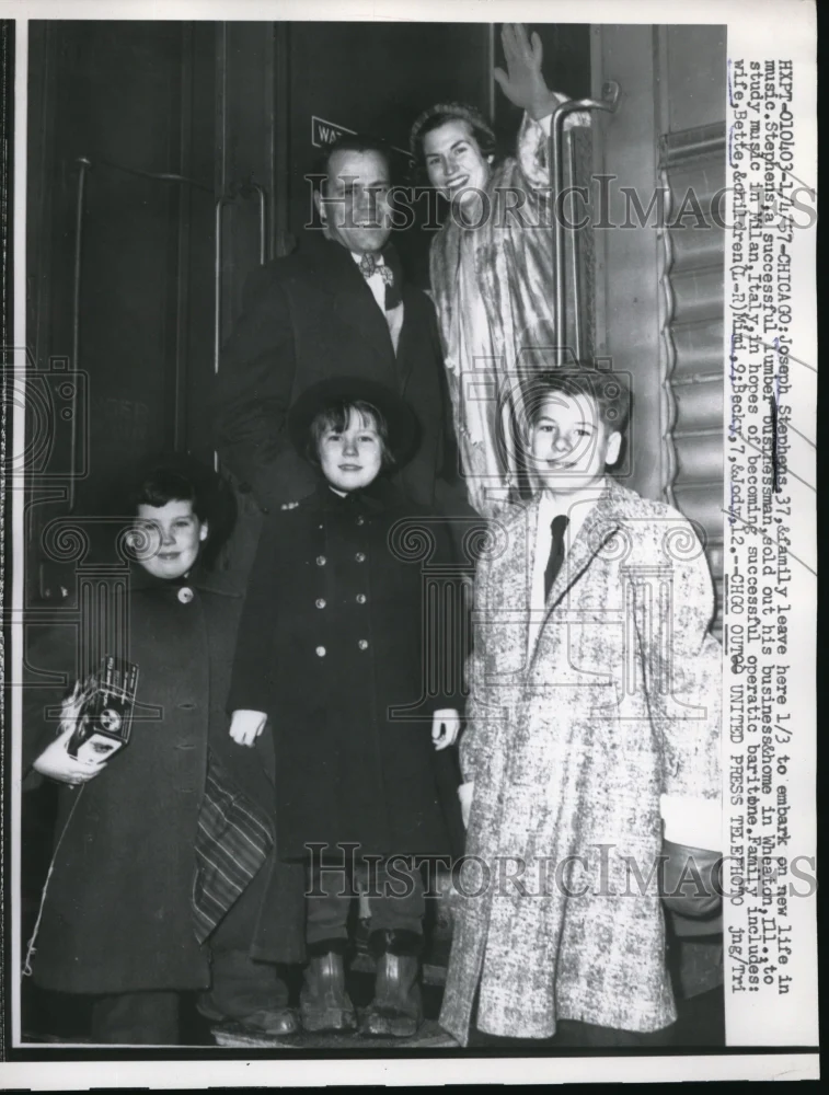 1957 Press Photo Chicago Joseph Stephens Milan Italy Bette Mimi Becky Jodyn