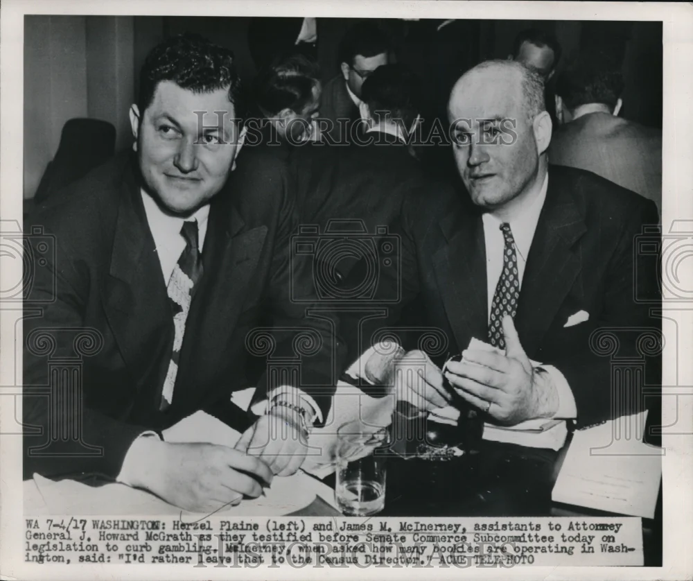 1950 Media Photo Herzel Plaine And James M. McInerney Testify Before The State
