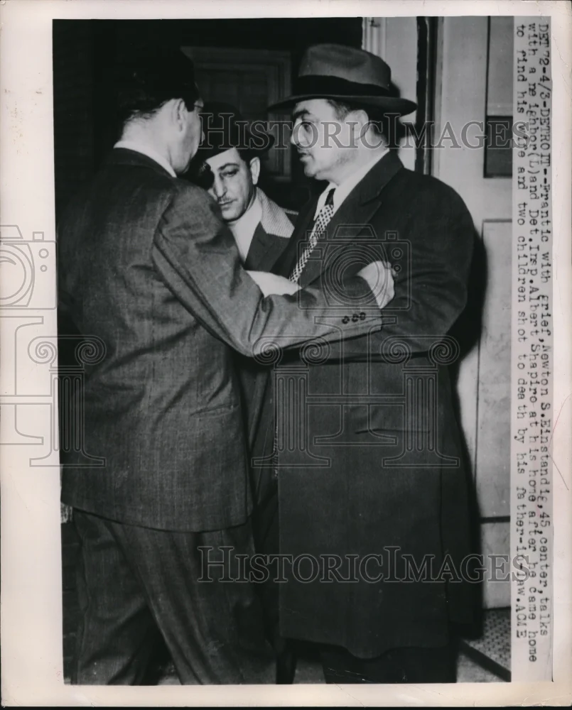 1949 Media Photo Detroit Mich Newton Einstandig found wife & kids shot dead
