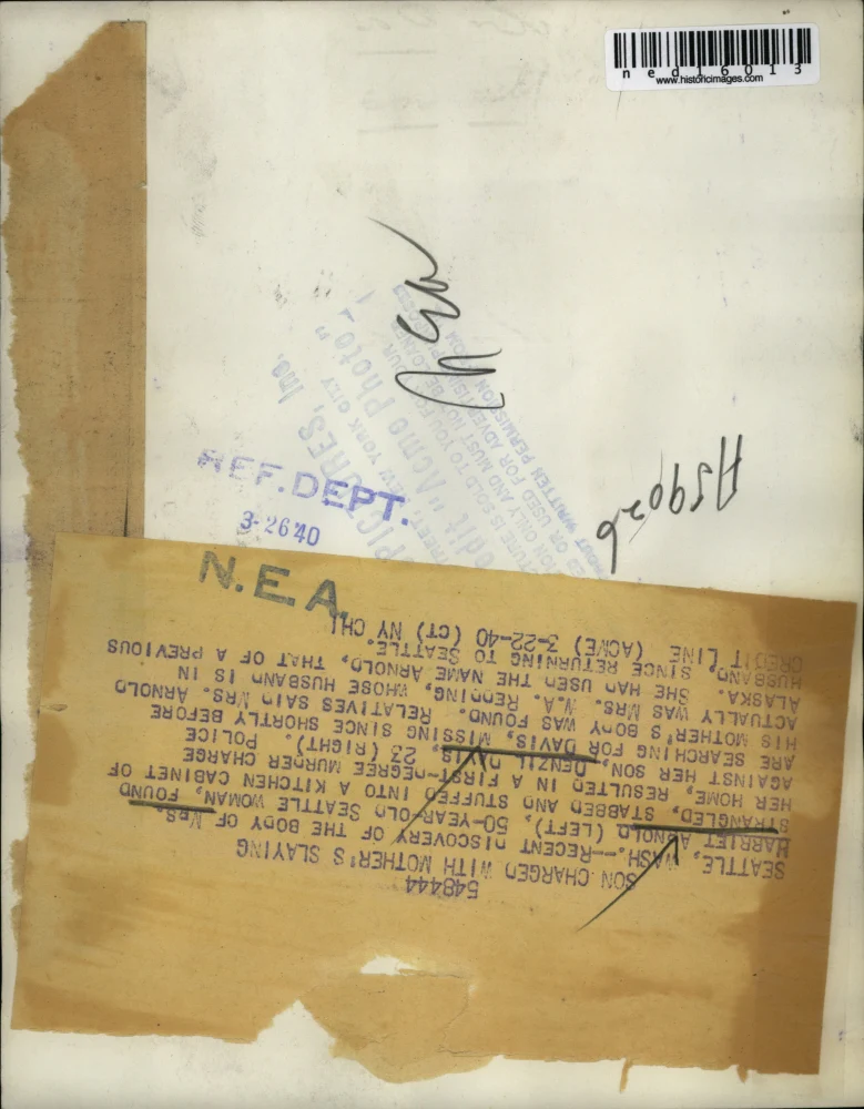 1940 Media Photo Denzil Davis Killed His Mother Mrs. Harriet Arnold - Image 2