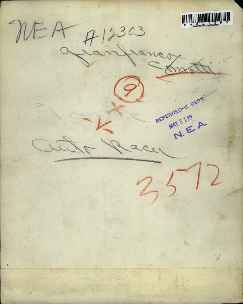 1929 Press Photo Auto race driver Granfranco Comatti - Image 2