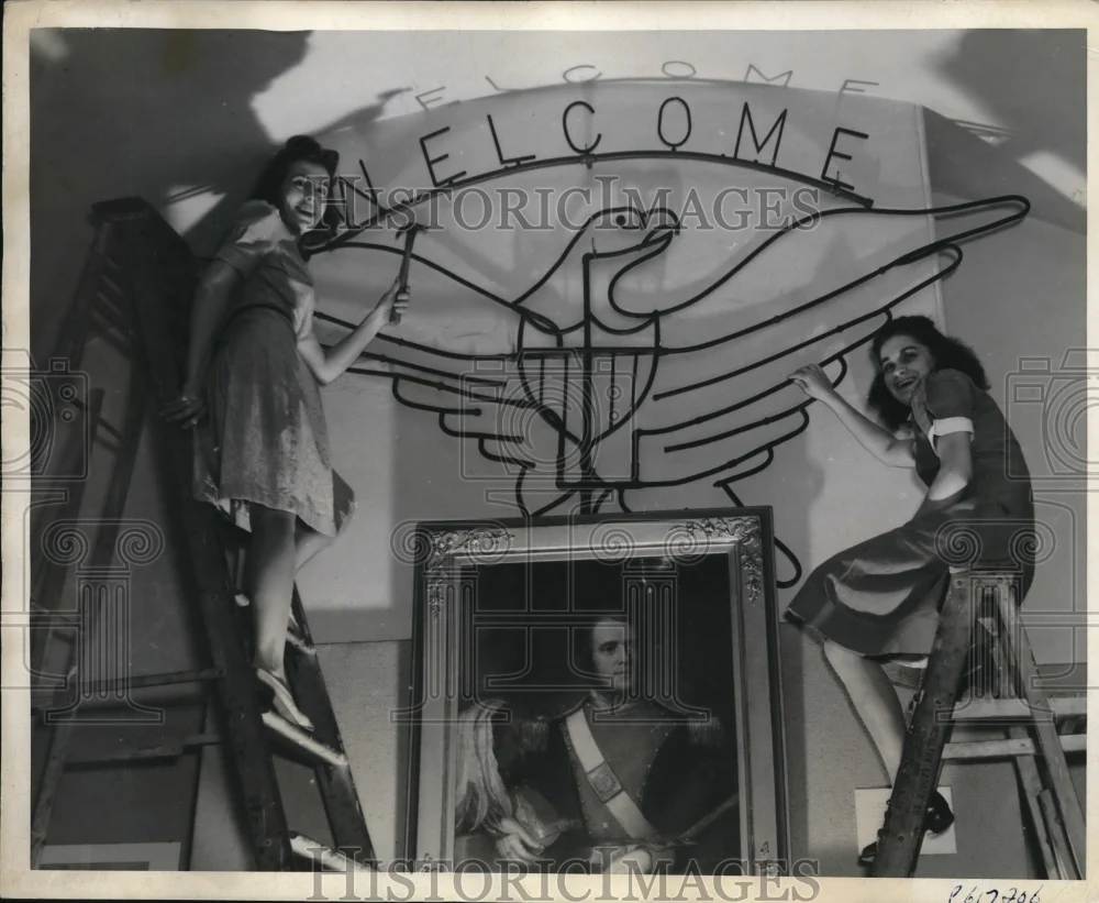 1941 Press Photo Philadelphia Pa Ruth Eberhard, Cath Bellmann for VFW convention