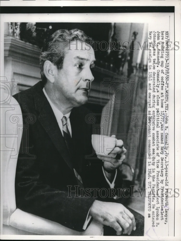 1960 Press Photo Ft Worth Texas John B Connally Jr was named Navy Secretary