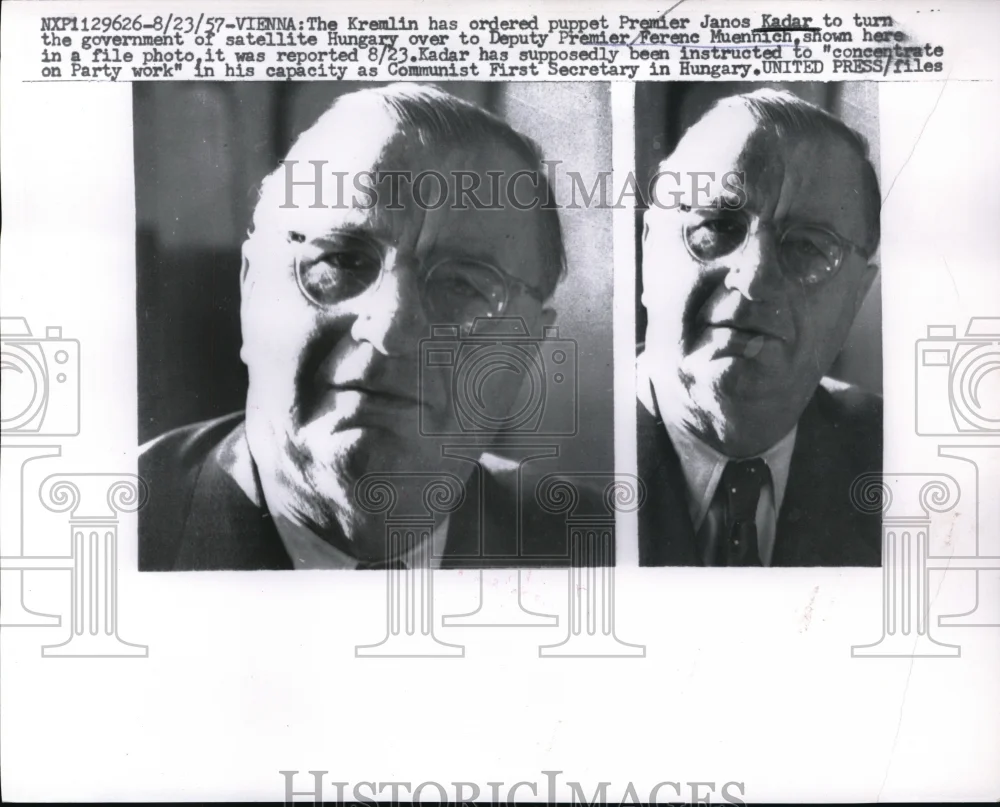 1957 Press Photo Deputy Premier Ferenc Muennich