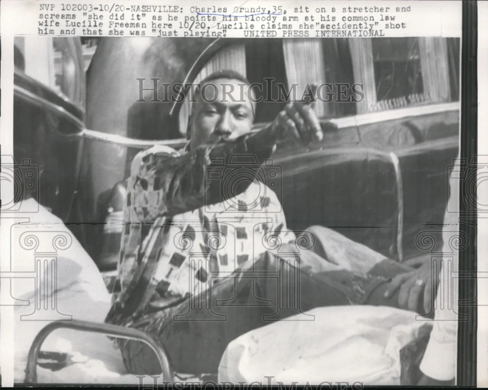 1959 Press Photo Nashville Charles Grundy Lucille Freeman Shooting