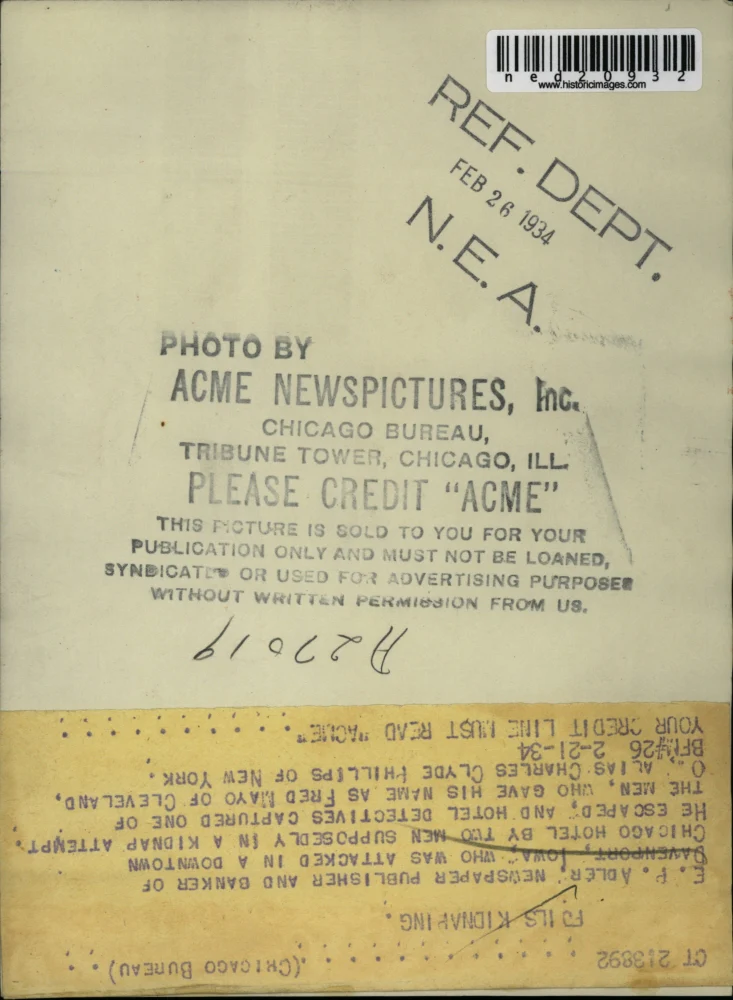 1934 Press Photo E.P. Adler escaped in a kidnap attempt - Image 2