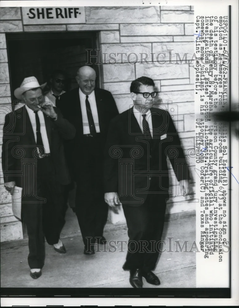 1962 Press Photo Billie Sol Estes shows no sign of emotions as grand