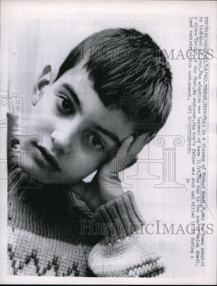 1962 Press Photo Tehran Iran Farhad Abedi has been adopted by the SHah Of Iran