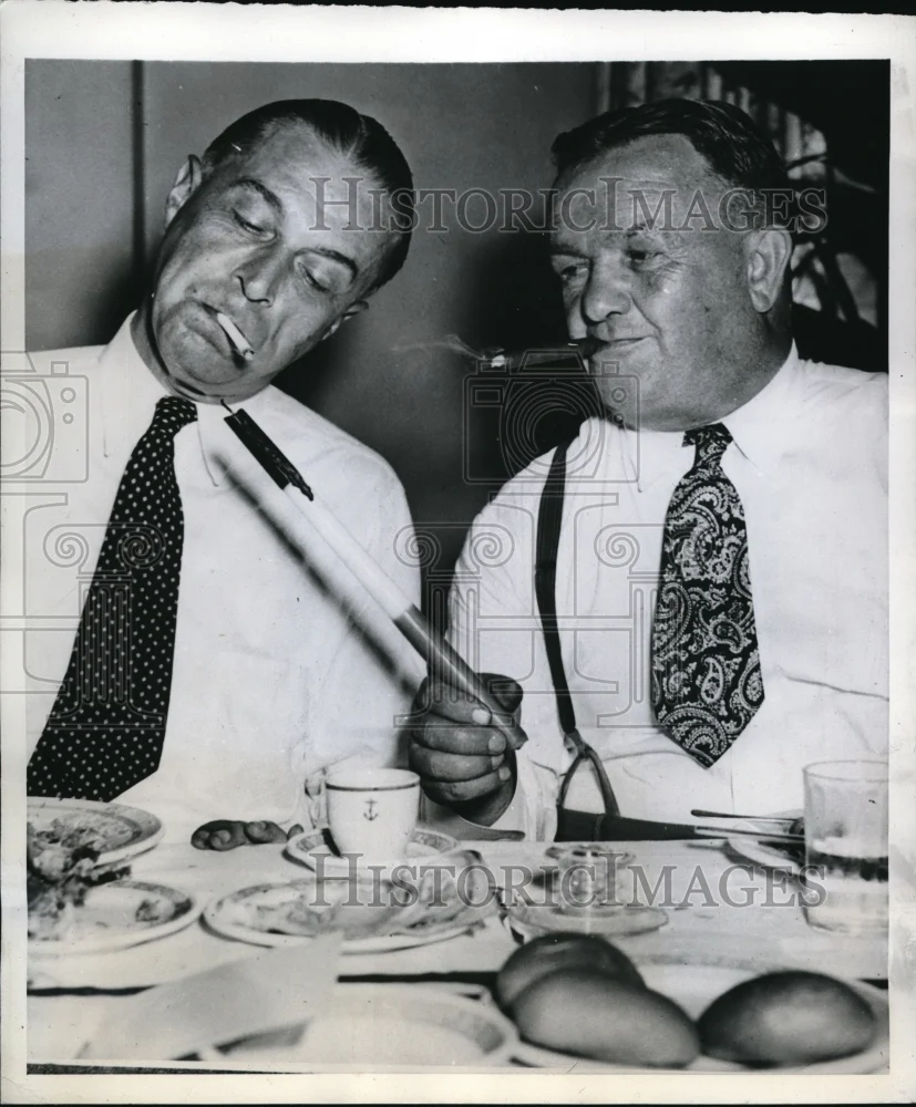 1944 Press Photo and President Albert Foley and Fire Chief John Slattery